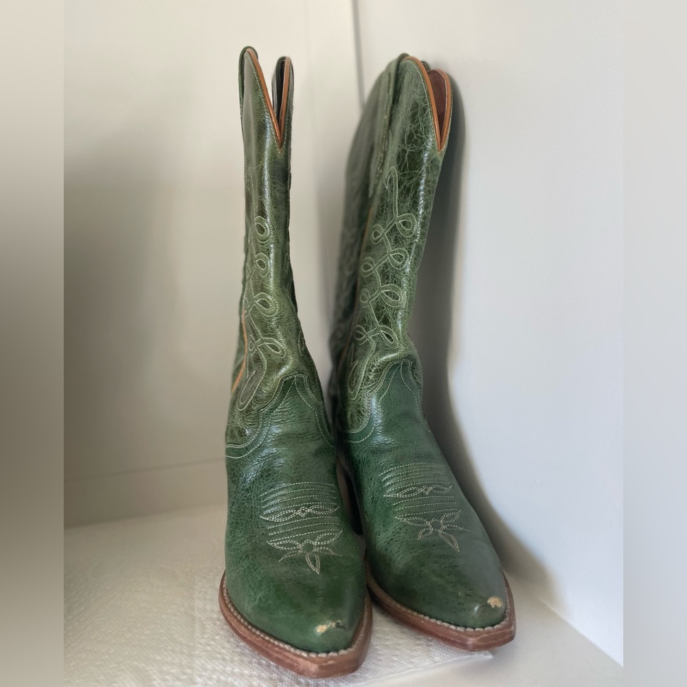DAN POST WOMEN'S ROPE DREAM WESTERN BOOTS in GREEN - SNIP TOE
